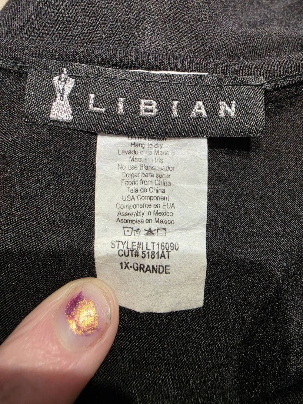 Libian Black Women's Top with Studded Skull image 2
